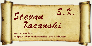Stevan Kaćanski vizit kartica